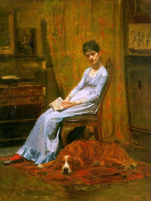Thomas Eakins The Artist's Wife and his Setter Dog China oil painting art